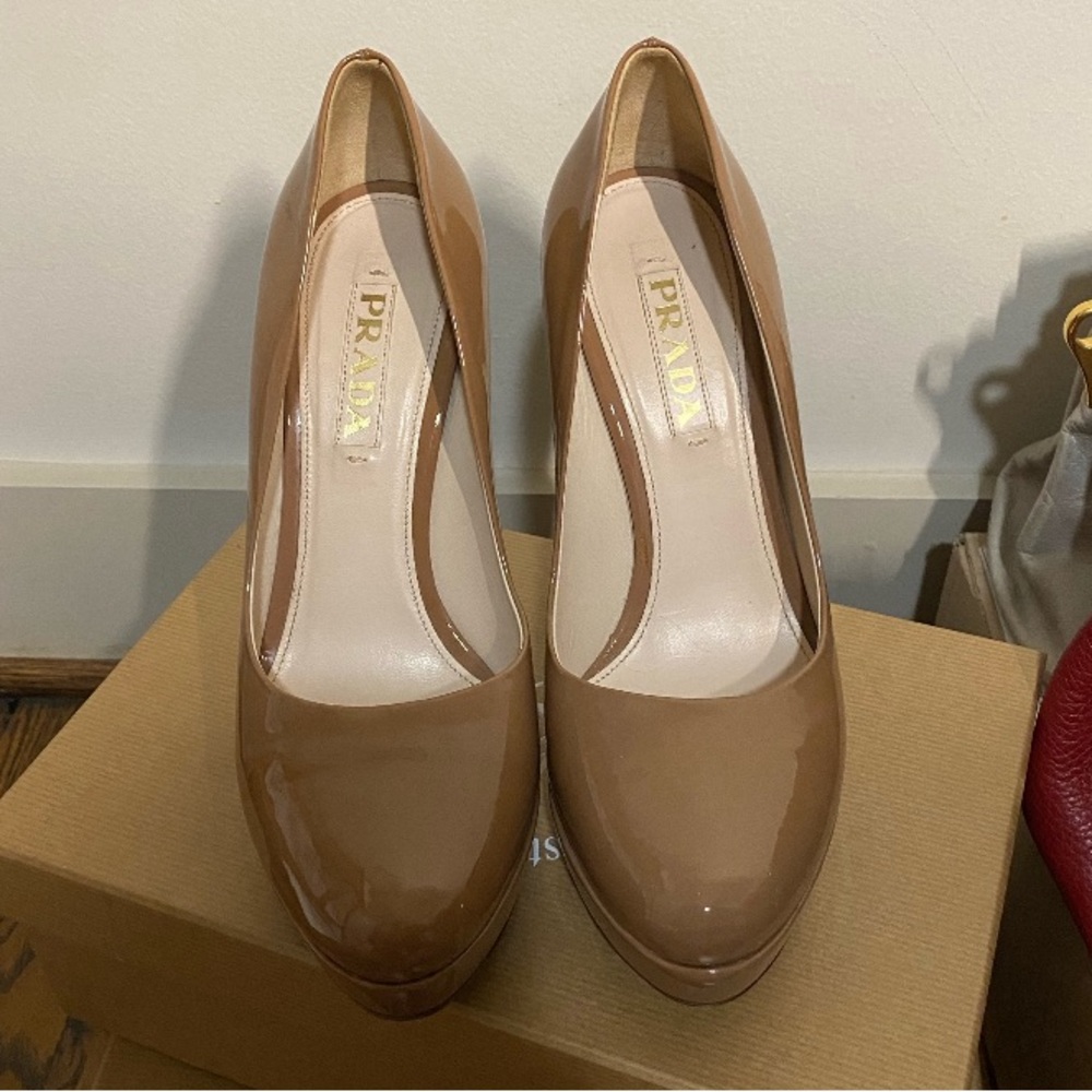 Prada Nude Leather Heels